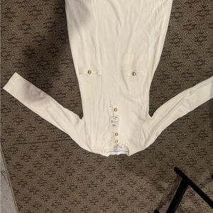 Cream Long Sleeve Sweater with Button Accents